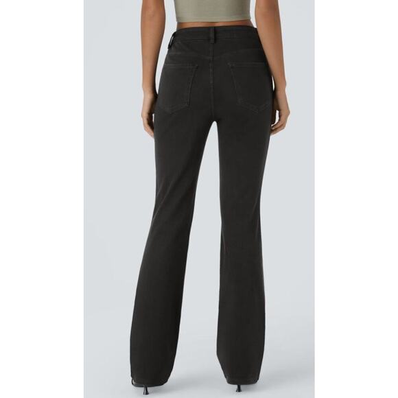 Halara Flex™ Mid Rise Button Pockets Stretchy Knit Casual Bootcut Jeans - Picture 2 of 10